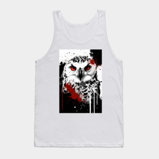 Snowy Owl Ink Painting Tank Top